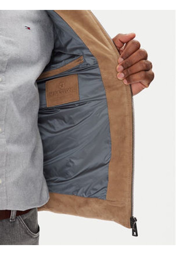 Milestone Kurtka skórzana MSTurner 531624 60705 Beżowy Regular Fit. Kolor: beżowy. Materiał: bawełna