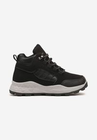 Born2be - Czarne Botki Typu Sneakersy na Grubej Podeszwie Isalore. Okazja: na uczelnię, na co dzień. Kolor: czarny. Materiał: jeans. Wzór: kolorowy. Styl: sportowy, casual, elegancki