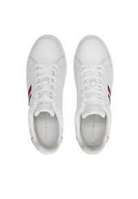 TOMMY HILFIGER - Tommy Hilfiger Sneakersy Essential Court Sneaker Stripes FW0FW08001 Biały. Kolor: biały #4