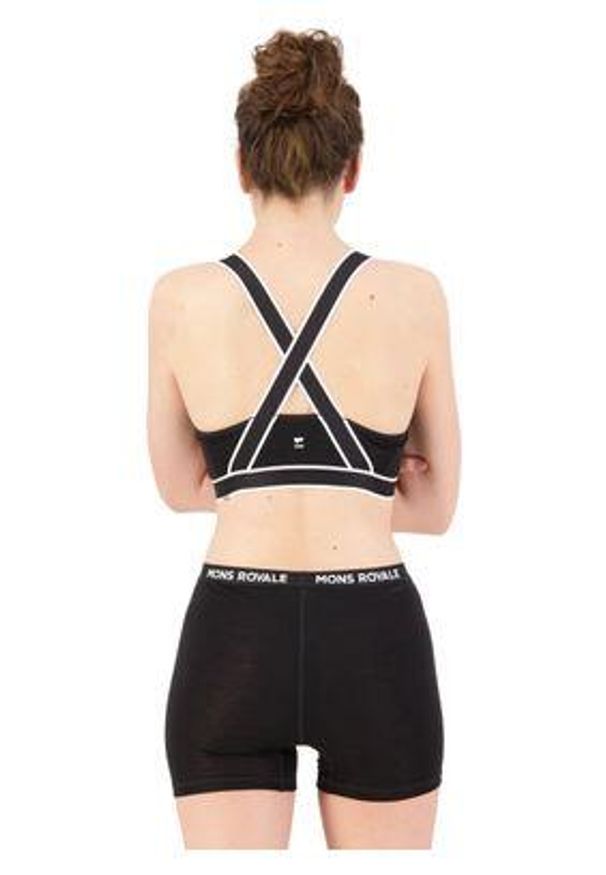 MONS ROYALE - Biustonosz sportowy Mons Royale Stella X-Back Bra. Kolor: czarny. Sport: fitness