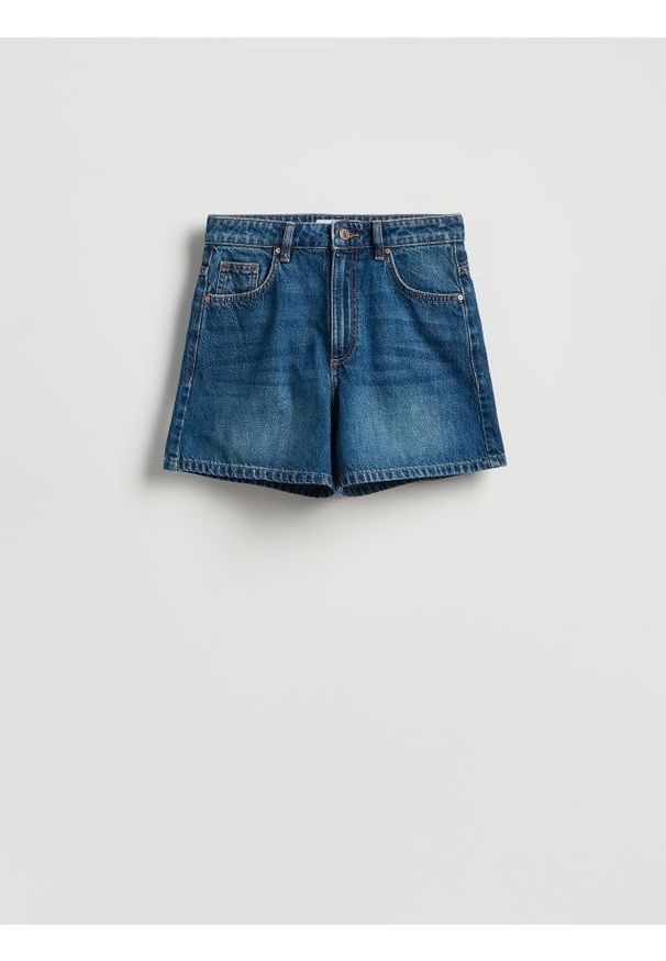 Reserved - Jeansowe szorty - granatowy. Kolor: niebieski. Materiał: jeans
