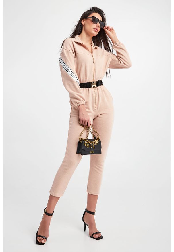 Versace Jeans Couture - SANDAŁY VERSACE JEANS COUTURE. Zapięcie: pasek. Wzór: paski. Obcas: na obcasie. Wysokość obcasa: średni