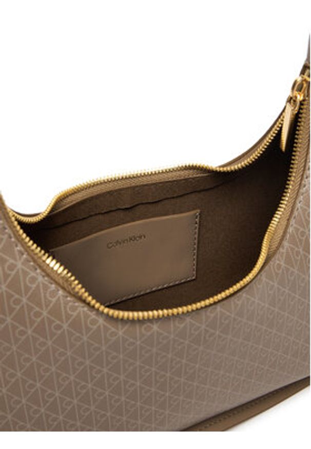 Calvin Klein Torebka Emblem Aop Conv Shoulder Bag LV04F3298G Beżowy. Kolor: beżowy. Materiał: skórzane