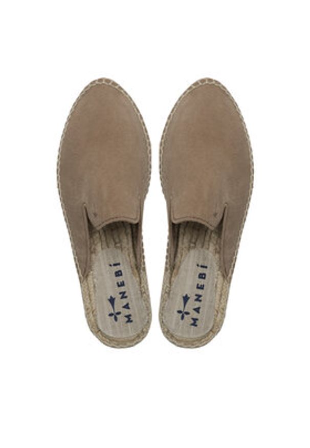 Manebi Espadryle Mules W 1.9 M0 Brązowy. Kolor: brązowy. Materiał: zamsz, skóra