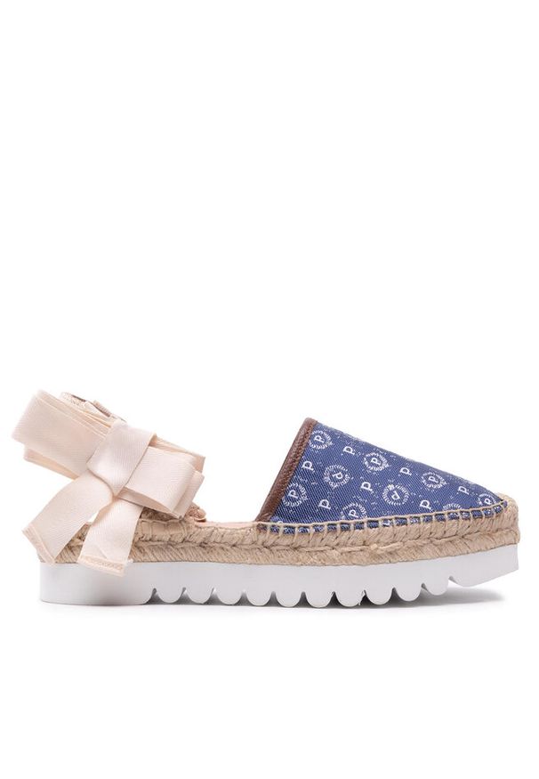 Espadryle Pollini. Kolor: niebieski. Materiał: denim