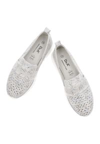 Srebrne Półbuty S.Barski Obuwie Damskie Ze Skóry Naturalnej. Okazja: na co dzień. Kolor: srebrny. Materiał: skóra. Szerokość cholewki: normalna. Wzór: ażurowy. Styl: casual, elegancki #7