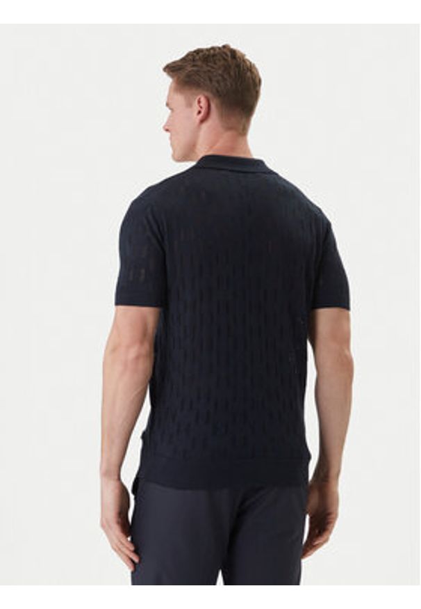Karl Lagerfeld - KARL LAGERFELD Polo 655005 562301 Granatowy Slim Fit. Typ kołnierza: polo. Kolor: niebieski. Materiał: bawełna