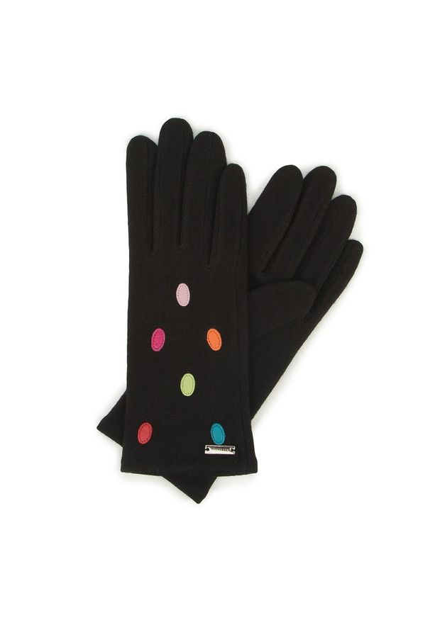 Wittchen - Damskie rękawiczki wełniane z kolorowymi kropkami. Materiał: wełna. Wzór: kropki, kolorowy. Styl: klasyczny