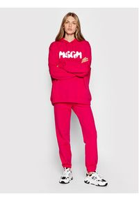 MSGM Spodnie dresowe 3341MDP500 227799 Różowy Regular Fit. Kolor: różowy. Materiał: bawełna, dresówka