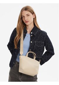 TOMMY HILFIGER - Tommy Hilfiger Torebka Th Logotape Mini Tote AW0AW17694 Beżowy. Kolor: beżowy. Materiał: skórzane #3