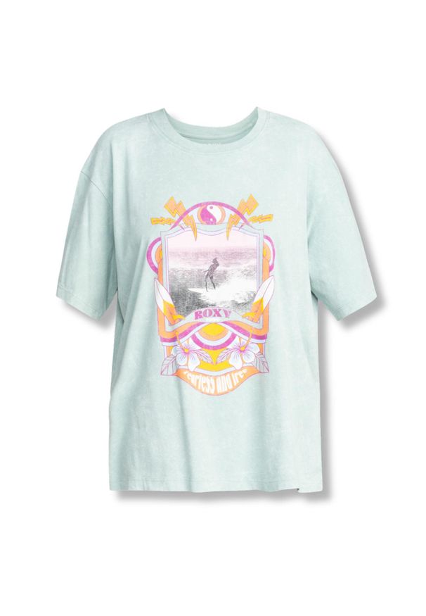 Koszulka turystyczna damska Roxy Girl Need Love. Kolor: zielony. Materiał: bawełna