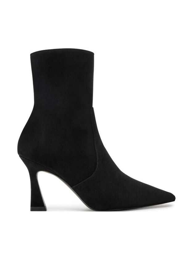 Stuart Weitzman Botki Vinnie Bootie SJ450 Czarny. Kolor: czarny. Materiał: skóra, zamsz