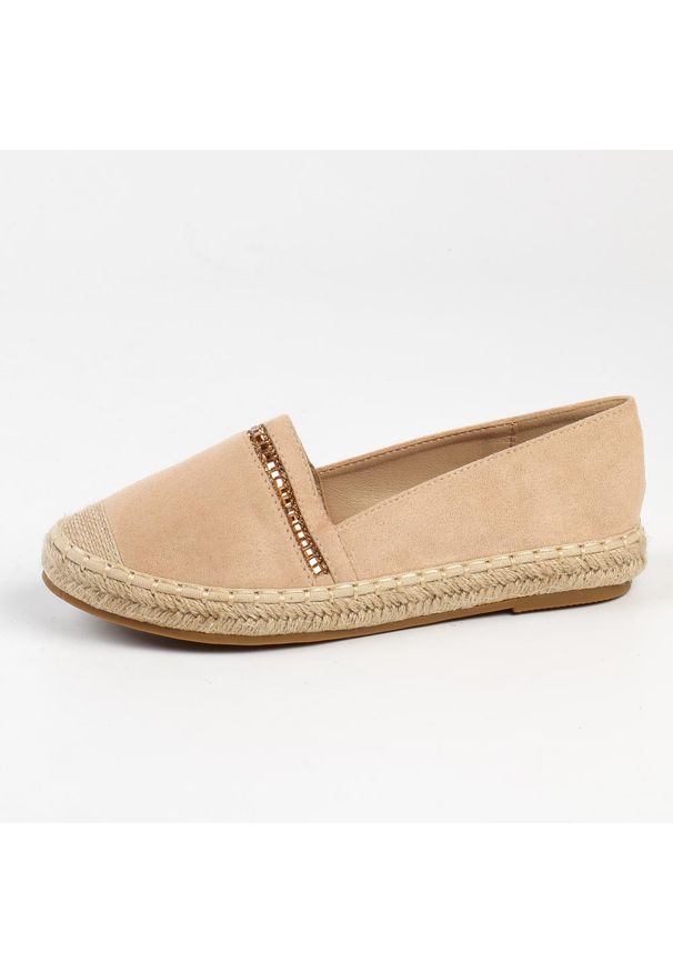 S.Barski - Beżowe espadyle damskie S.BARSKI 33127. Kolor: beżowy. Materiał: zamsz