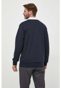 BOSS bluza bawełniana męska kolor granatowy z nadrukiem. Kolor: niebieski. Materiał: bawełna. Wzór: nadruk. Styl: klasyczny #3