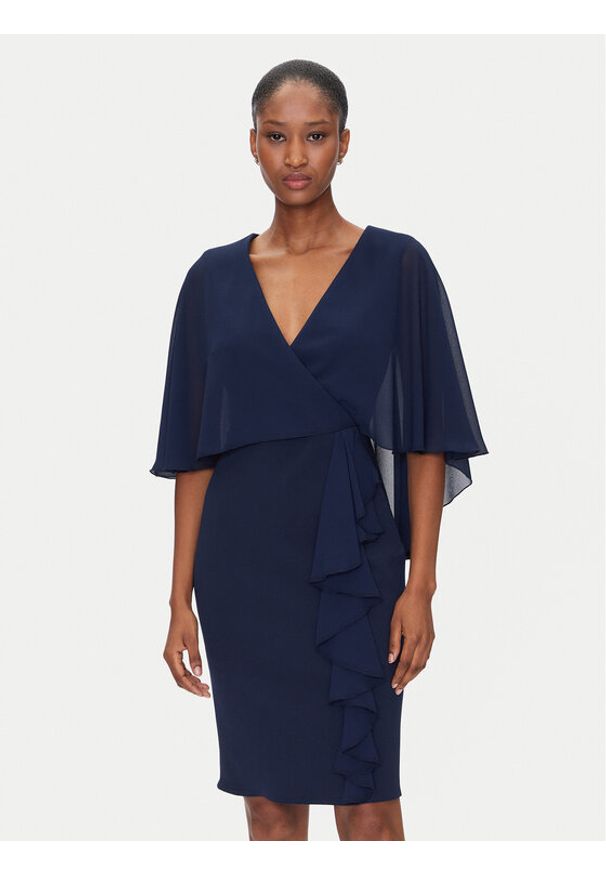 Rinascimento Sukienka koktajlowa CFC0123560003 Granatowy Regular Fit. Kolor: niebieski. Materiał: syntetyk. Styl: wizytowy