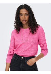 only - ONLY Sweter 15234745 Różowy Regular Fit. Kolor: różowy. Materiał: syntetyk