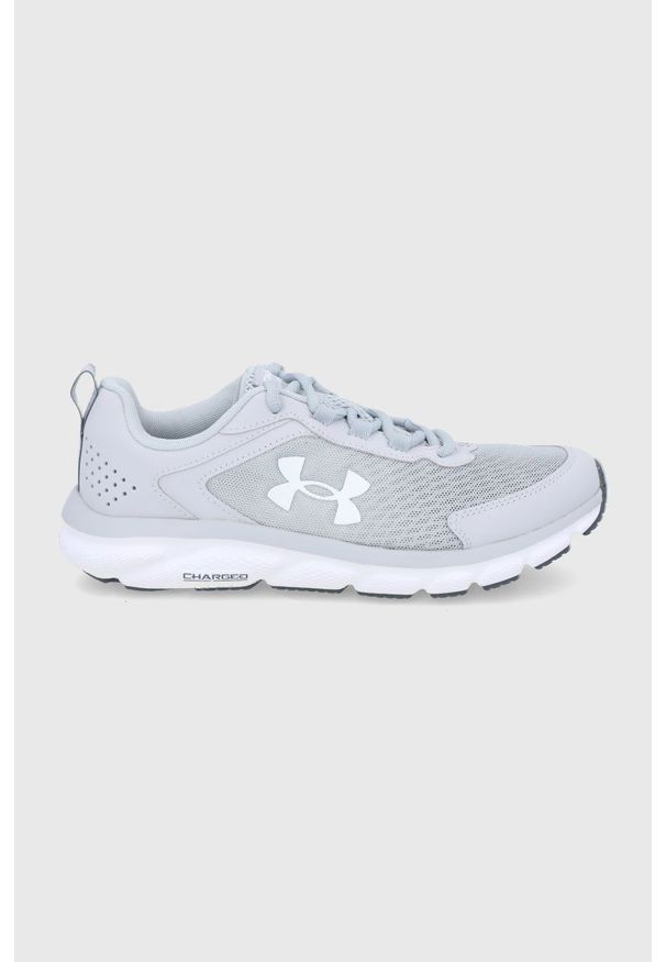 Under Armour - Buty UA Charged Assert 9. Nosek buta: okrągły. Zapięcie: sznurówki. Kolor: szary. Materiał: guma. Sport: fitness