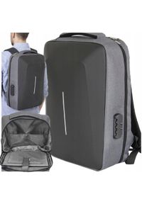 Plecak 4kom.pl Plecak biznesowy antykradzieżowy usztywniany na laptop zamek szyfrowy duży. Styl: biznesowy #1