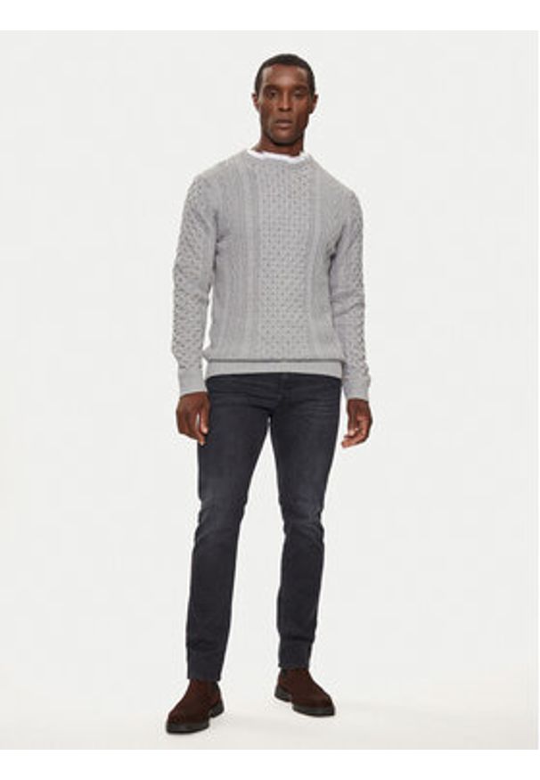 INDICODE Sweter Belinski 35-380 Szary Regular Fit. Kolor: szary. Materiał: bawełna