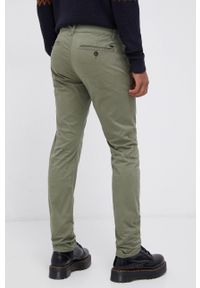Tom Tailor Spodnie męskie kolor zielony dopasowane. Kolor: zielony. Materiał: tkanina, bawełna. Wzór: gładki