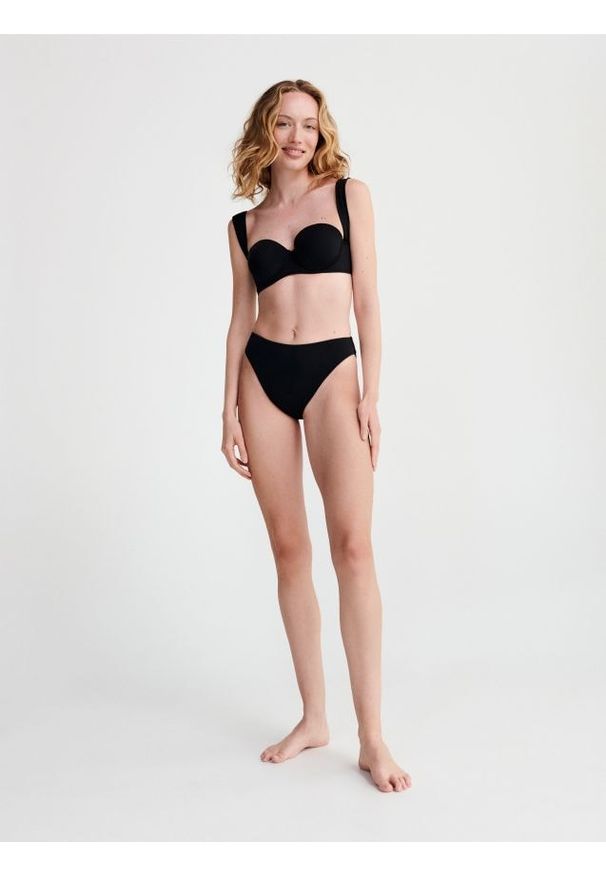 Reserved - Góra od bikini - czarny. Kolor: czarny. Materiał: materiał. Wzór: gładki