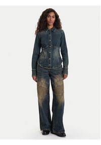 Guess Jeans Koszula jeansowa W5BH47 D4ON3 Granatowy Regular Fit. Kolor: niebieski. Materiał: bawełna #4