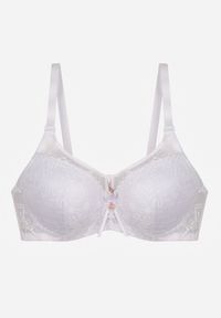 Born2be - Biały Biustonosz z Koronką i Transparentną Wstawką Heliphine. Kolor: biały. Materiał: koronka. Wzór: koronka #7