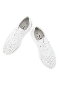 Białe Sneakersy S.Barski Modne Ażurowe Obuwie Damskie. Okazja: na co dzień. Zapięcie: sznurówki. Kolor: biały. Materiał: skóra. Szerokość cholewki: normalna. Wzór: ażurowy. Styl: klasyczny, sportowy, casual, elegancki #7