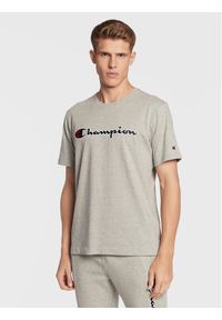 Champion T-Shirt Script Logo Embroidery 218007 Szary Regular Fit. Kolor: szary. Materiał: bawełna #1