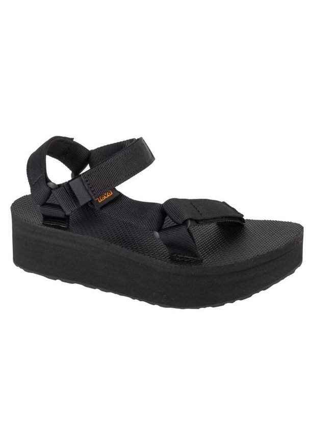 Sandały Teva Flatform Universal Sandals 1008844-BLK czarne. Zapięcie: rzepy. Kolor: czarny. Materiał: tkanina. Wzór: paski