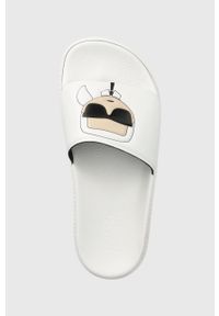 Karl Lagerfeld klapki KONDO TRED KL80975.V11 damskie kolor biały. Nosek buta: okrągły. Kolor: biały. Materiał: guma. Obcas: na obcasie. Wysokość obcasa: niski #2