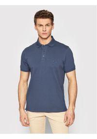 TOMMY HILFIGER - Tommy Hilfiger Polo 1985 MW0MW17771 Niebieski Slim Fit. Typ kołnierza: polo. Kolor: niebieski. Materiał: bawełna