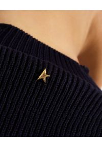 GOLDEN GOOSE - Czarny sweter z nadrukiem. Kolor: czarny. Materiał: prążkowany, bawełna. Długość rękawa: długi rękaw. Długość: długie. Wzór: nadruk
