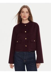 TOMMY HILFIGER - Tommy Hilfiger Kurtka przejściowa WW0WW47446 Bordowy Regular Fit. Kolor: czerwony. Materiał: syntetyk, wełna #1