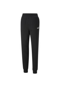 Puma - Spodnie damskie Pum ESS+ Embroidery High-Waist Pants FL. Stan: podwyższony. Kolor: czarny. Sport: fitness