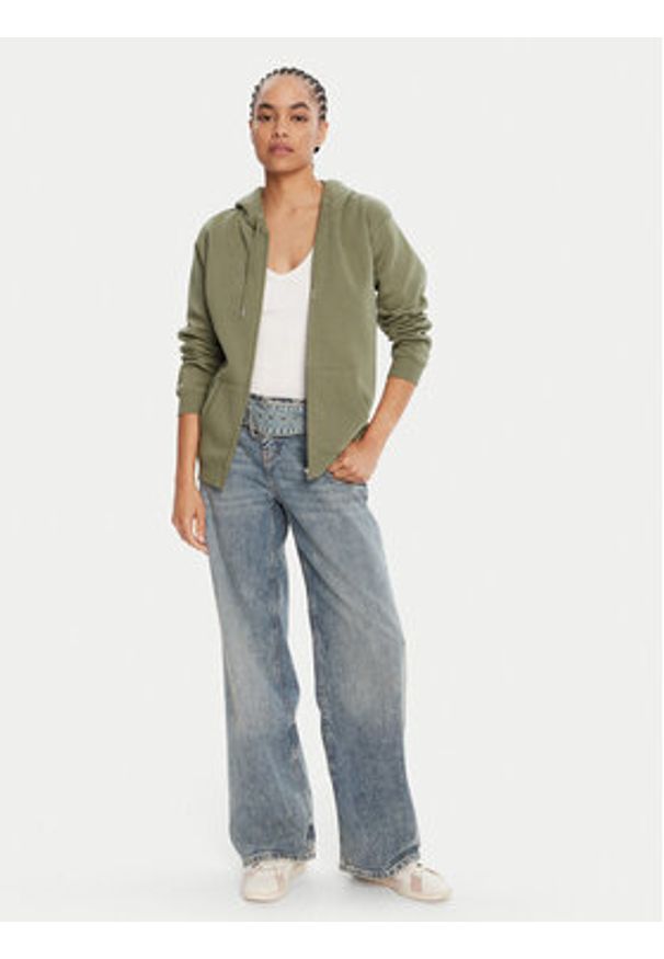 Roxy Bluza Surf Stoked Zipped Brushed ERJFT05022 Zielony Regular Fit. Kolor: zielony. Materiał: bawełna