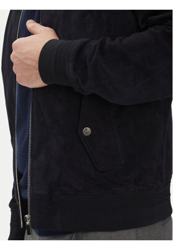 Serge Pariente Kurtka skórzana M888 Granatowy Regular Fit. Kolor: niebieski. Materiał: skóra