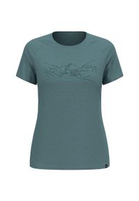 Odlo - Koszulka z krótkim rękawem damska ODLO Ascent PW 130 Run. Bike. Hike.. Kolor: turkusowy, niebieski, wielokolorowy. Materiał: wełna. Długość rękawa: krótki rękaw. Długość: krótkie. Sport: bieganie #2