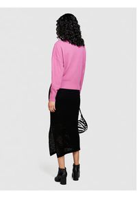 Sisley Sweter 1044M400T Różowy Regular Fit. Kolor: różowy. Materiał: wełna #7