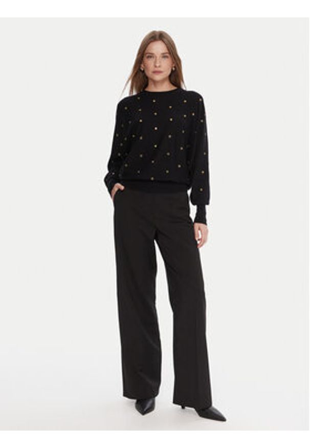 Lola Casademunt by Maite Sweter MF2511023 Czarny Oversize. Kolor: czarny. Materiał: syntetyk