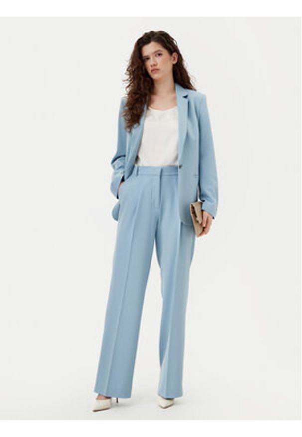 Calvin Klein Spodnie palazzo K20K207836 Błękitny Wide Leg. Kolor: niebieski. Materiał: syntetyk, wełna