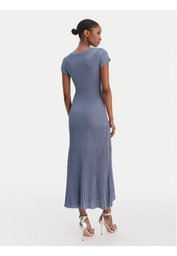 Marella Sukienka dzianinowa Draghi 2613321041 Błękitny Regular Fit. Kolor: niebieski. Materiał: wiskoza