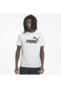 Puma - Męska koszulka z logo Essentials PUMA White. Kolor: biały. Materiał: materiał