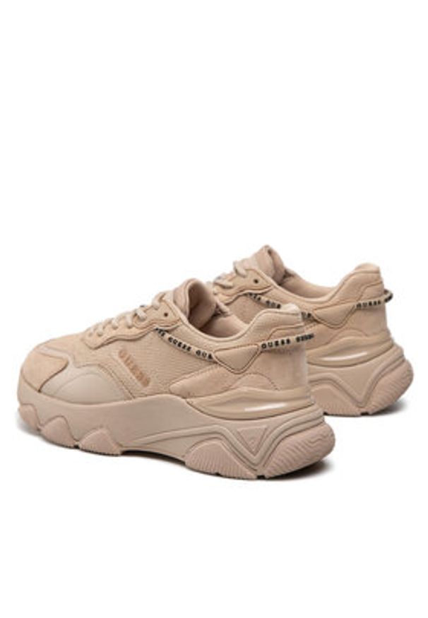 Guess Sneakersy Micola FL7MIC LEA12 Beżowy. Kolor: beżowy. Materiał: materiał