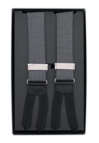 Modini - Materiałowe szelki na guziki - szary melanż L2. Kolor: szary. Materiał: materiał. Wzór: melanż #1