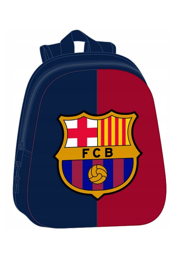 Safta - Plecak przedszkolny dla chłopca piłkarski duży kasztanowy FC Barcelona 3D. Kolor: brązowy