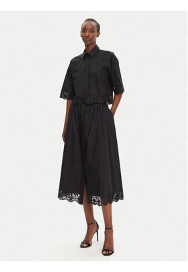 TwinSet - TWINSET Koszula 251TT2093 Czarny Loose Fit. Kolor: czarny. Materiał: bawełna