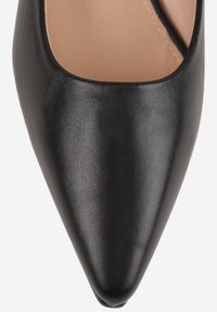 Born2be - Czarne Czółenka Vices na Obcasie ze Skórzaną Wkładką Asvanis. Okazja: na co dzień. Kolor: czarny. Materiał: skóra. Obcas: na obcasie. Styl: casual, klasyczny, elegancki. Wysokość obcasa: średni #7