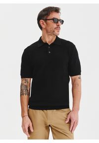 Pako Lorente - PAKO LORENTE – Czarne polo swetrowe. Okazja: na co dzień. Typ kołnierza: polo. Kolor: czarny, beżowy. Materiał: bawełna. Styl: casual #3