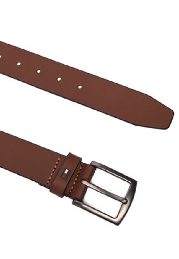 TOMMY HILFIGER - Tommy Hilfiger Pasek Męski Denton 3.5 Ext AM0AM13536 Brązowy. Kolor: brązowy. Materiał: skóra